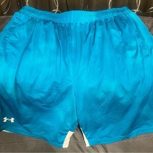 Under Armour Men's Turquoise Athletic Shorts *Lighting makes them seem blue*
